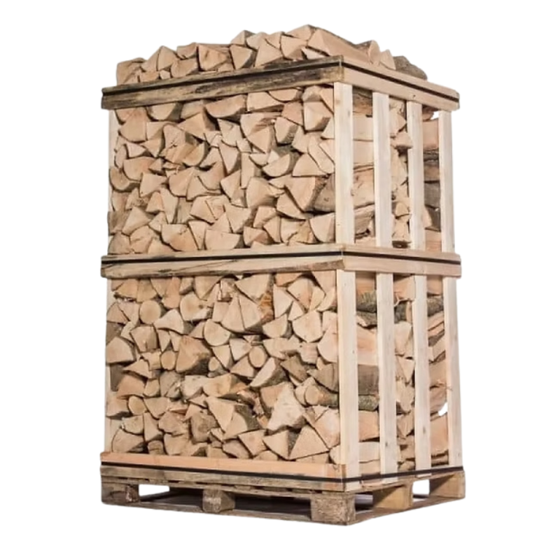 Legna da Ardere Secca 3 m³ su Pallet – Tronchi da 50 cm – Quercia, Carpino e Faggio – Certificazione NF