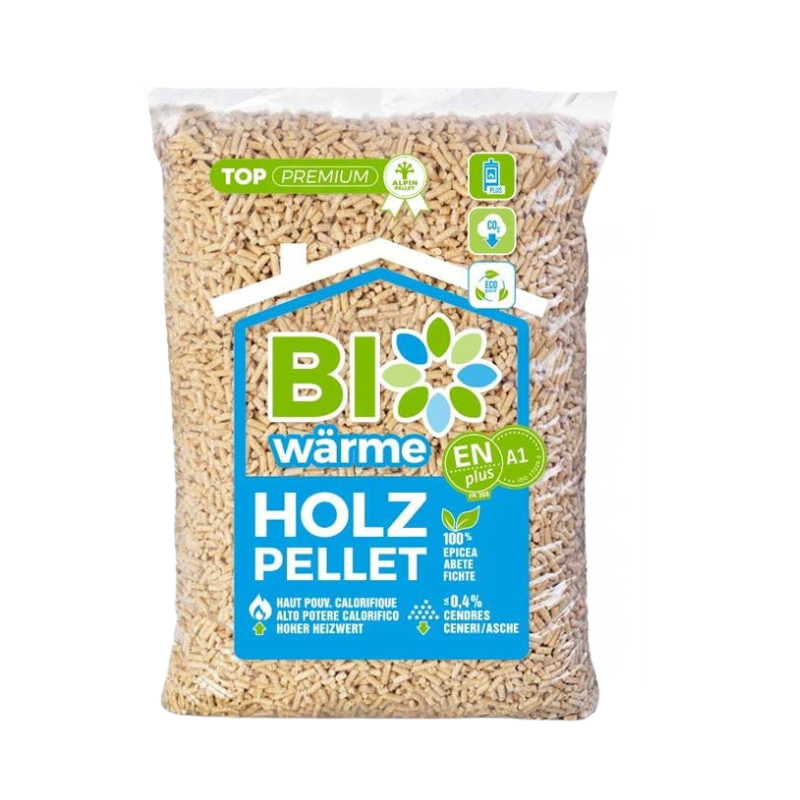 Pellet di Legno Bio Wärme 100% Abete – Pallet 66 Sacchi da 15 kg – EN Plus Alta Qualità