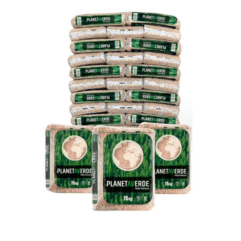 Pellet Planeta Green DIN Plus ENplus A1 – Pallet 77 Sacchi da 15 kg – 1155 kg