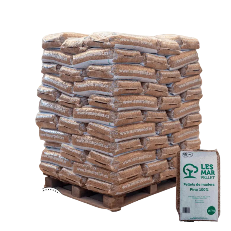 Pellet Lesmar ENplus A1 100% Pino – Pallet 77 Sacchi da 15 kg – 1155 kg