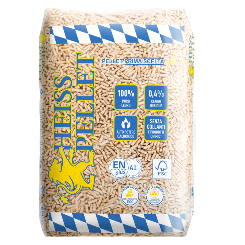 Pellet Heiss 100% Abete e Conifere – Pallet 72 Sacchi da 15 kg – 1080 kg
