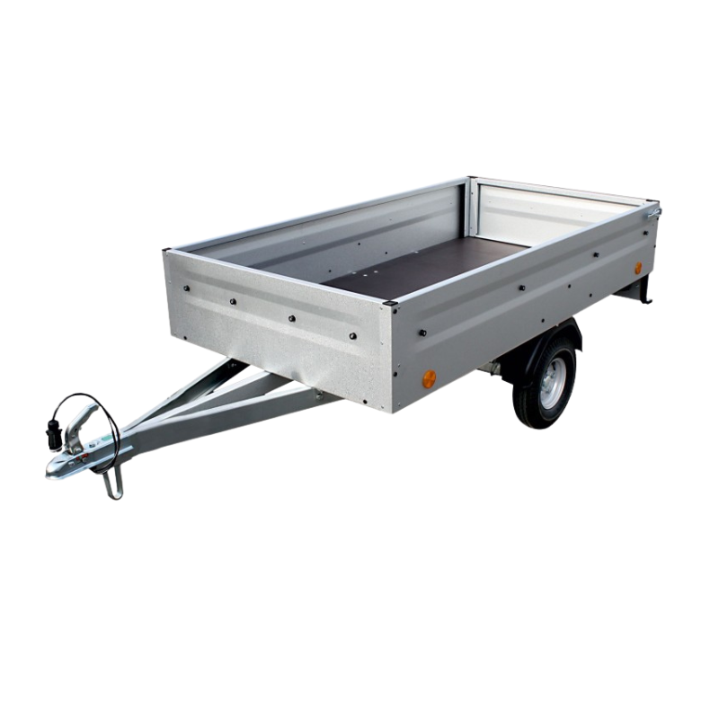Rimorchio monoasse in acciaio zincato e verniciato 1325 x 1075 mm – Portata totale 650 kg