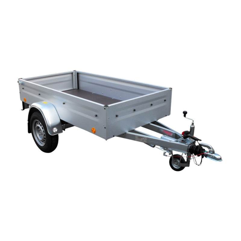 Rimorchio monoasse frenato in acciaio zincato e verniciato 2020 x 1075 mm