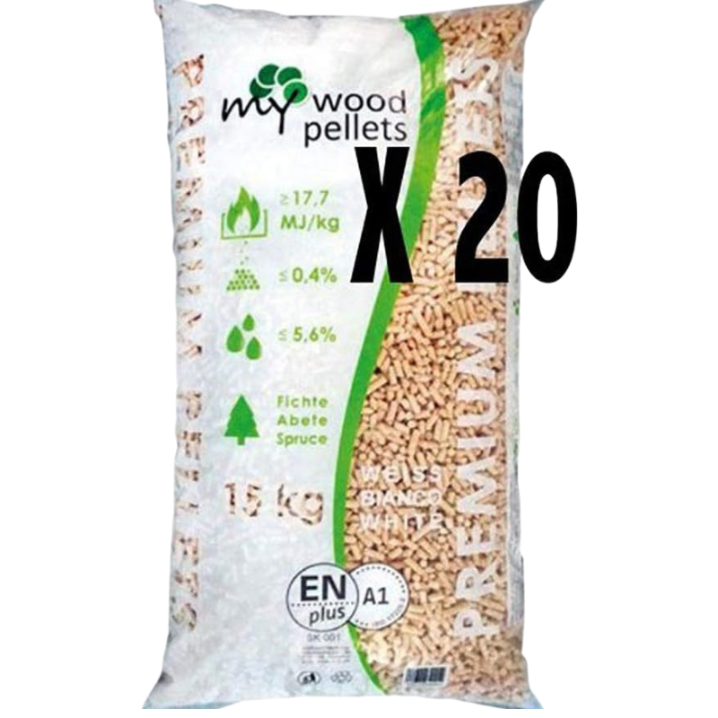 My Wood Pellet 15 kg – 20 Sacchi – 100% Abete Bianco – 300 kg Totali - immagine 2