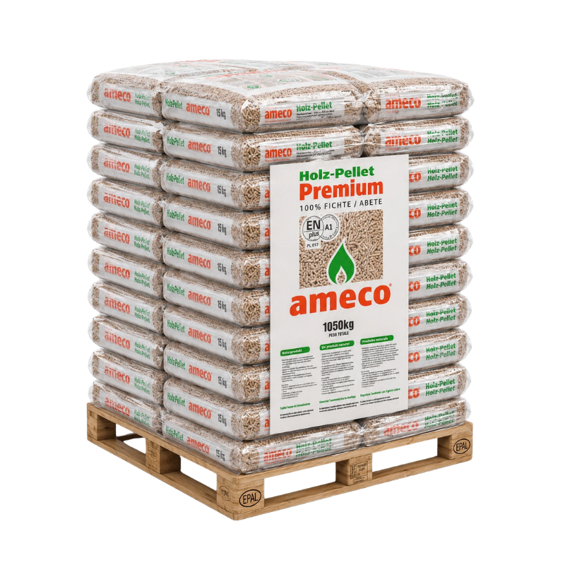 Pellet Ameco ENplus A1 – 70 Sacchi da 15 kg