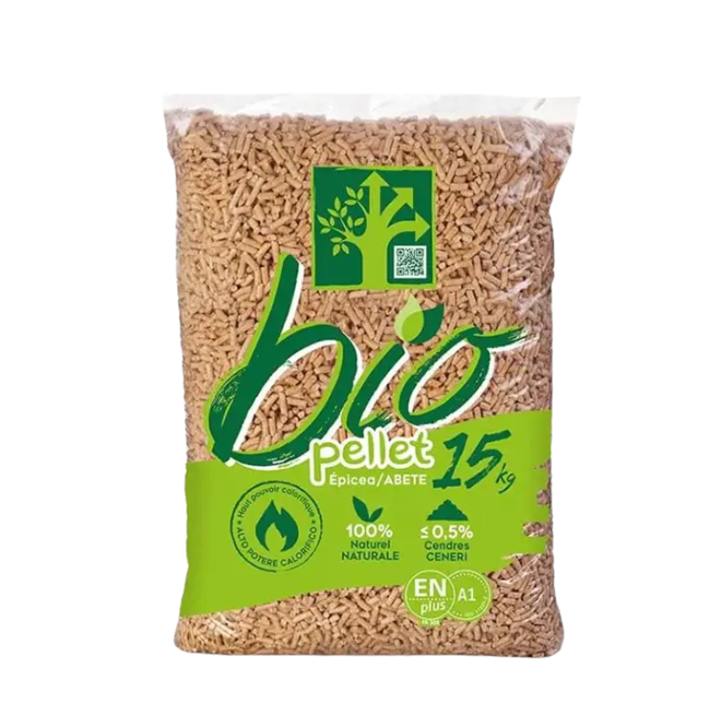 Pellet Biopellet ENplus A1 – 72 Sacchi da 15 kg – 100% Abete/Abete Rosso