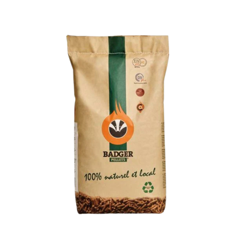 Pellet Badger ENplus A1 – 65 Sacchi da 15 kg – 100% Abete