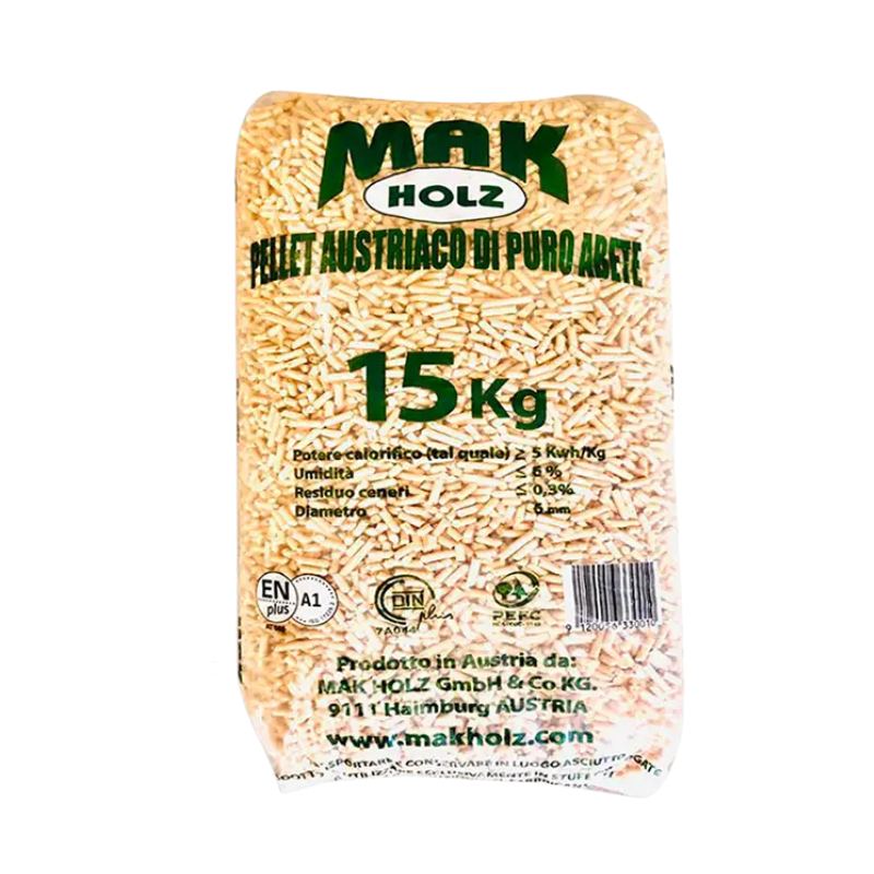 Pellet Makholz ENplus A1 – 72 Sacchi da 15 kg – 100% Abete Bianco Austriaco